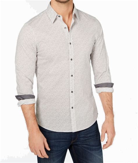 michael kors mens white dress shirt|michael kors men's stretch shirt.